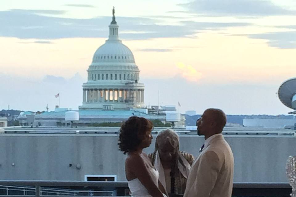 Couple being happily married