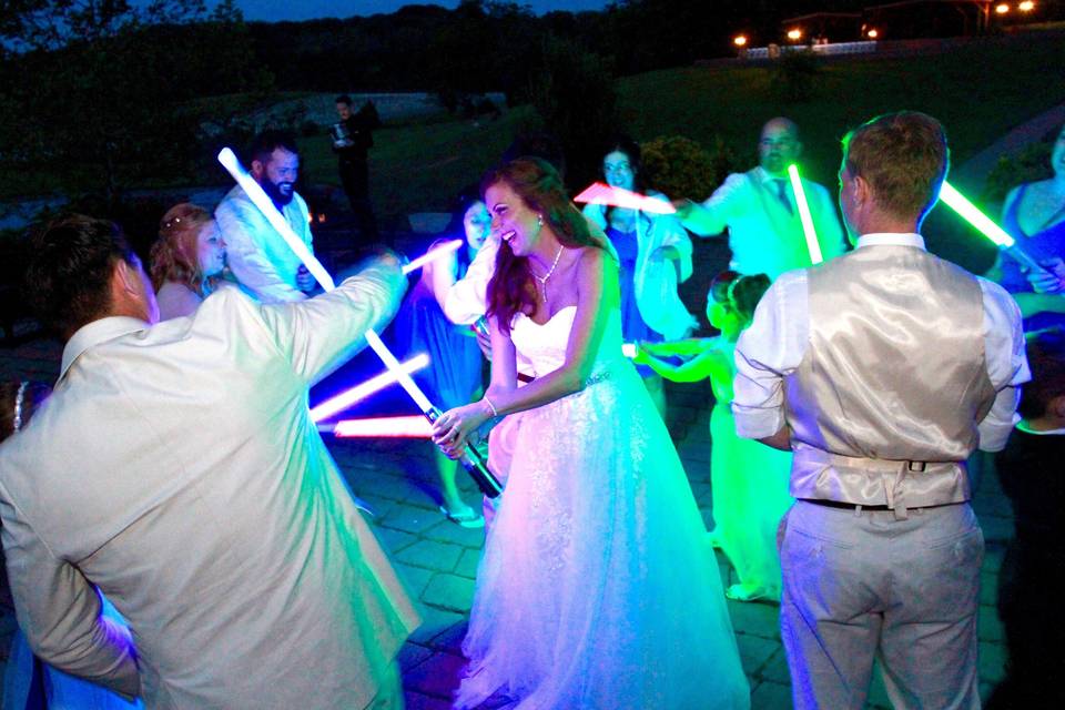 Light saber themed wedding