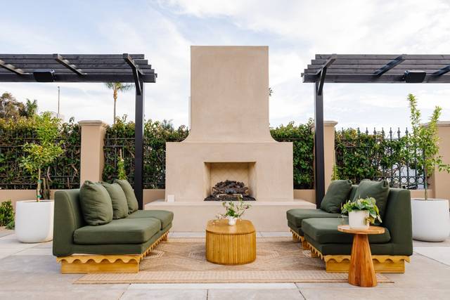 Outdoor Lounge with Fireplace,