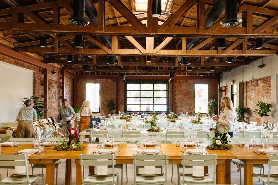 Exposed Brick and Wood Beams