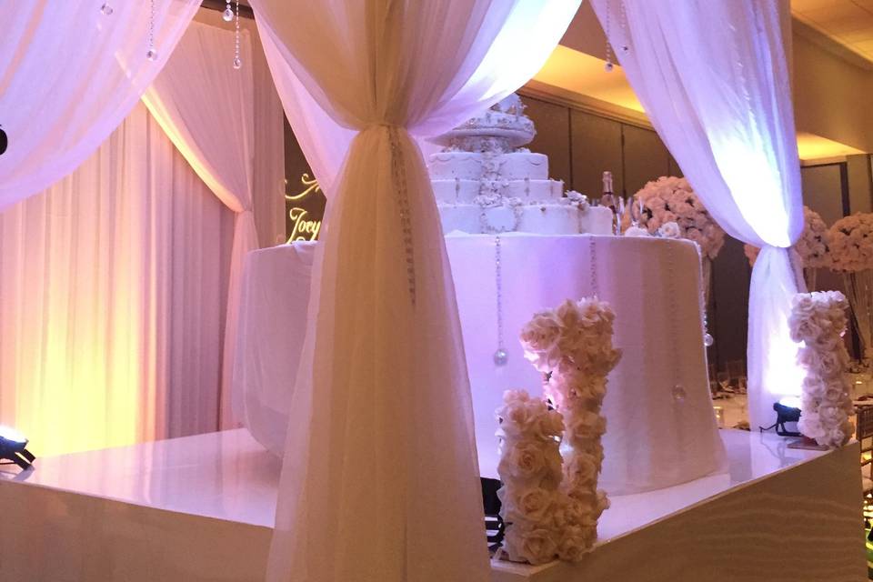 White draped linens