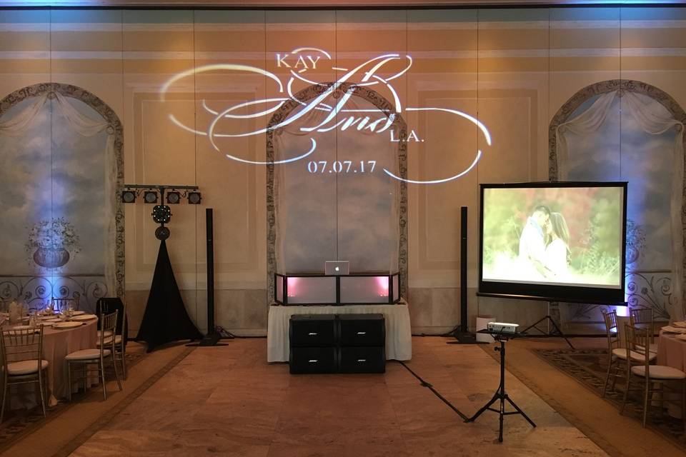 Custom monogram & Video Screen