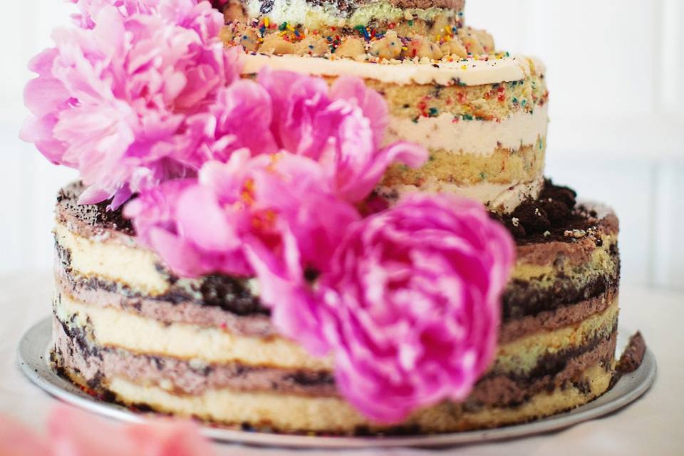 Four-tier wedding cake