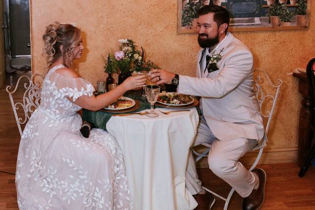 The couples' first meal