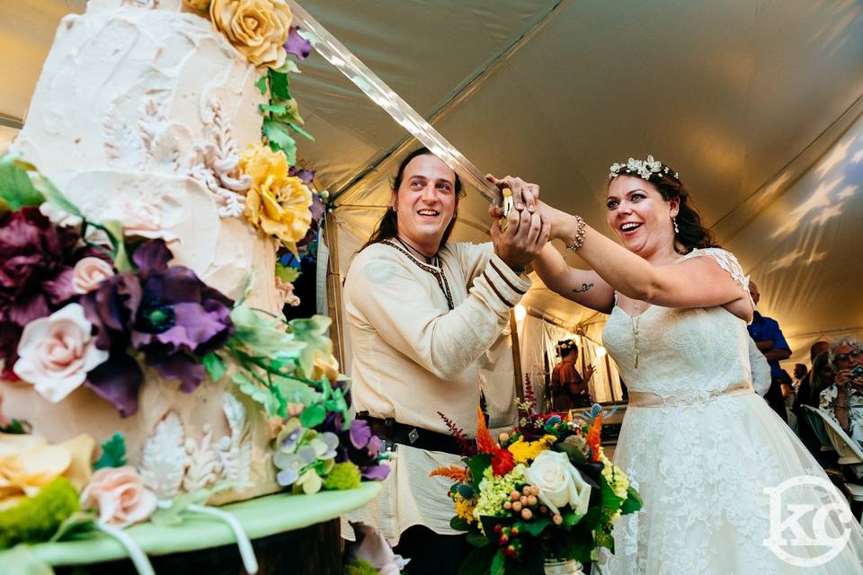 Cutting the cake