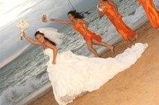 The bride with her bridesmaids