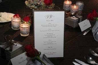 Table setup with centerpiece