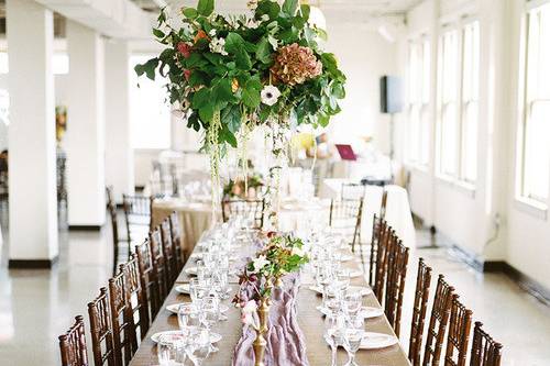 Long rustic tables