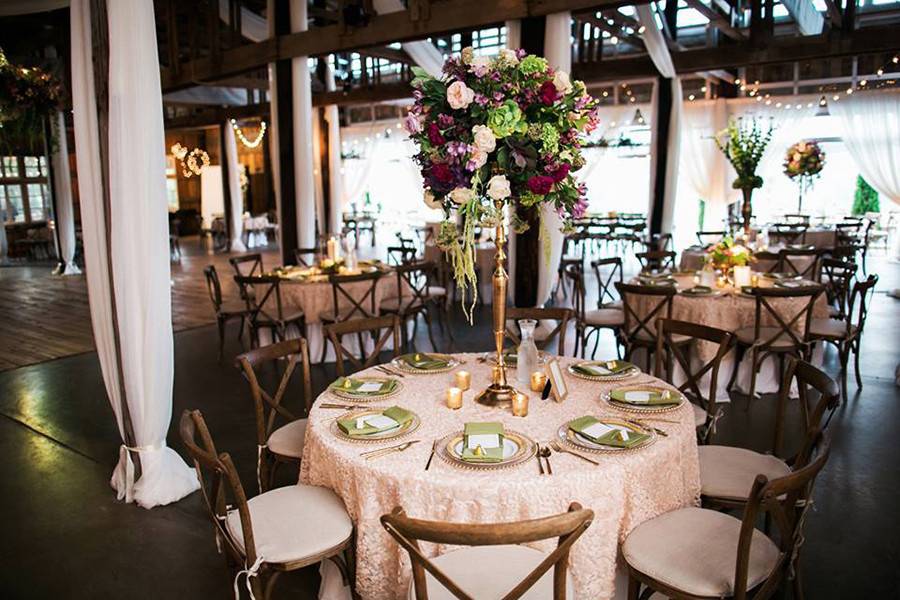 Cross Back Chairs with Farm Table