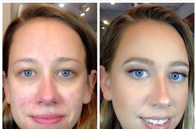 Before and after makeup