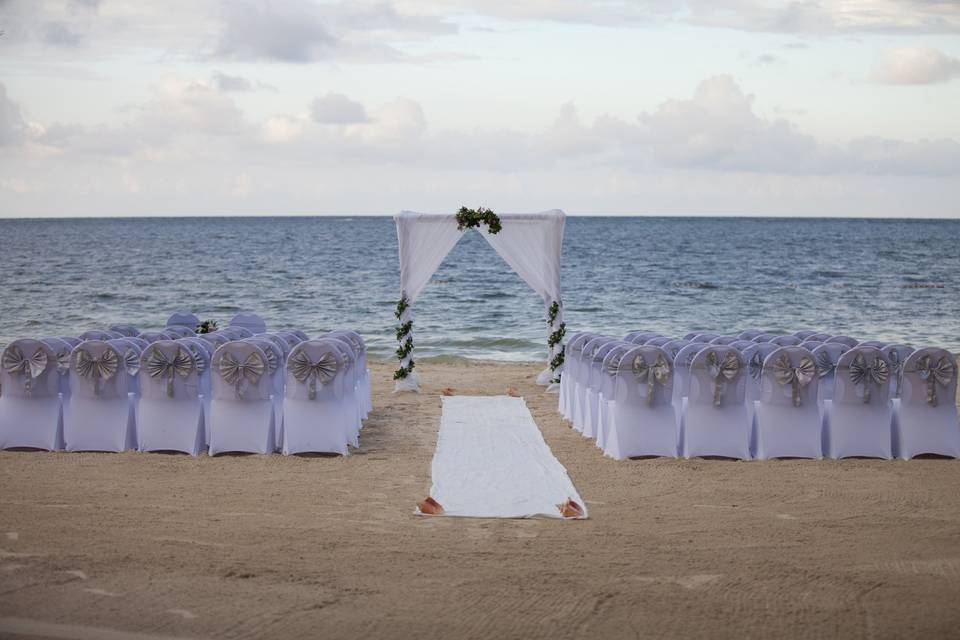 Beachfront wedding space