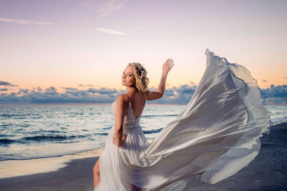 Bride on Beach