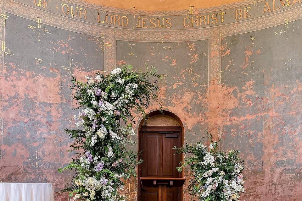 Deconstructed floral arch