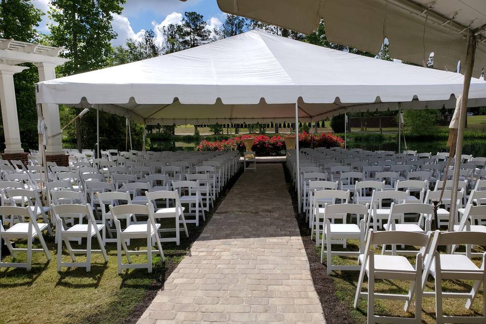 Walkway with tent