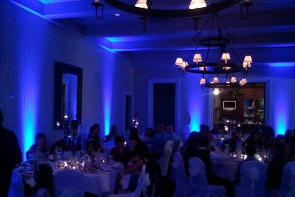 Color wash up-lighting in blue