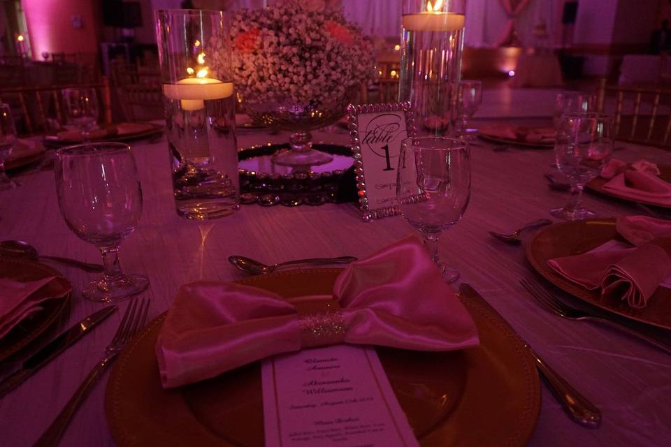 Table setting and candle lights