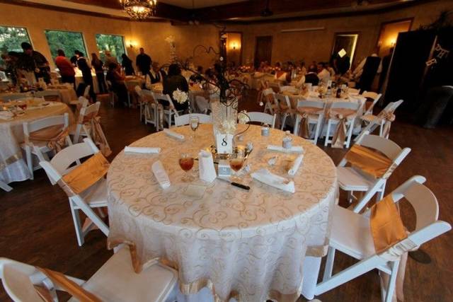 Table setup with centerpiece