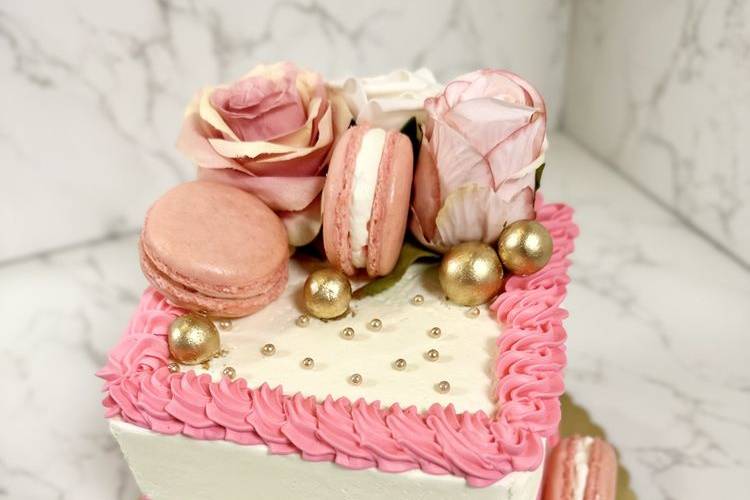 Pink and white with gold hints