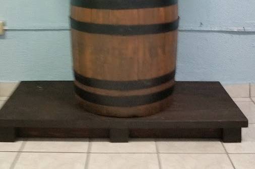 Rustic one barrel bar. Measures 48