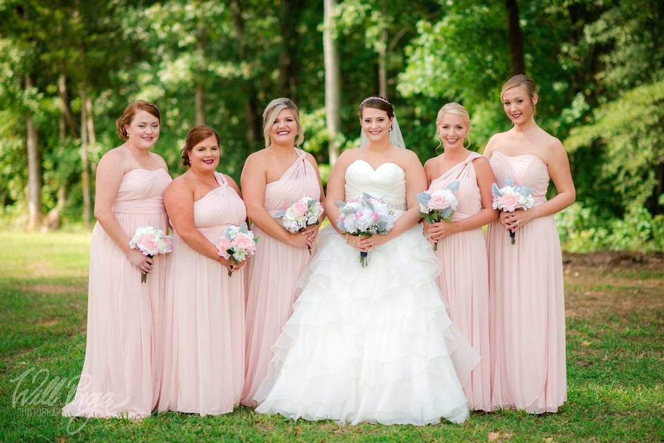 Bride and bridesmaids