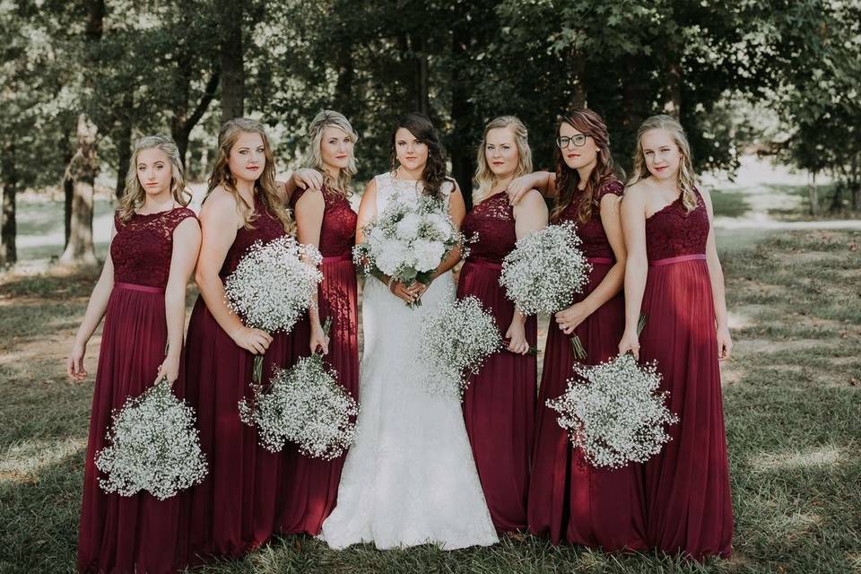 Bride and bridesmaids