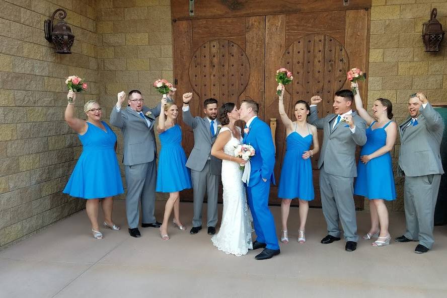 Couple with Bridal Party