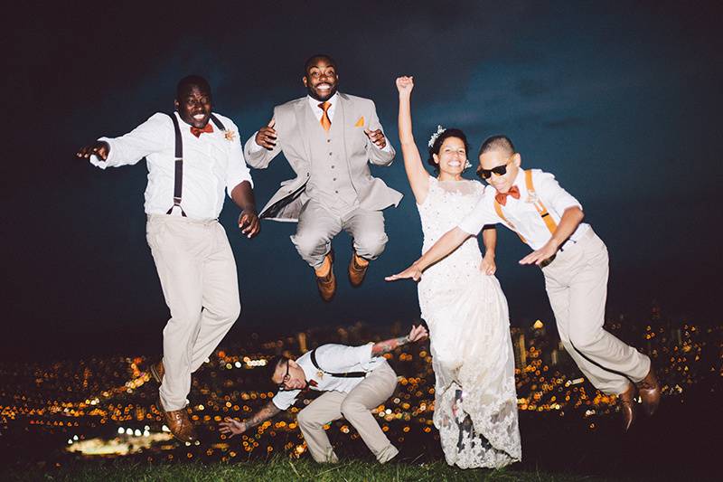 Jumping for joy on Tantalus.