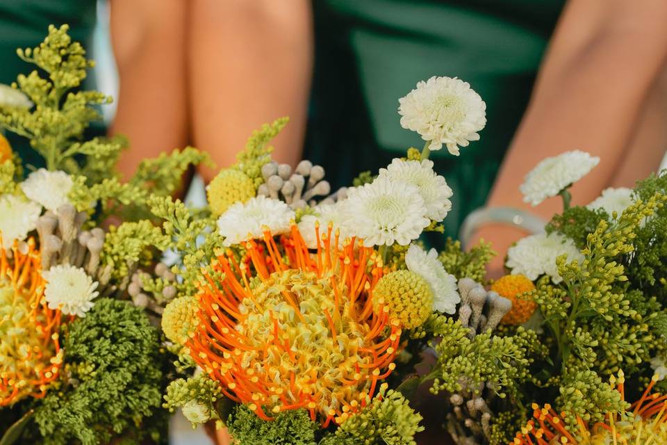 Bridesmaids bouquets.