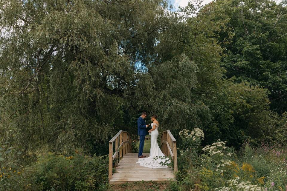 Bridge by pond