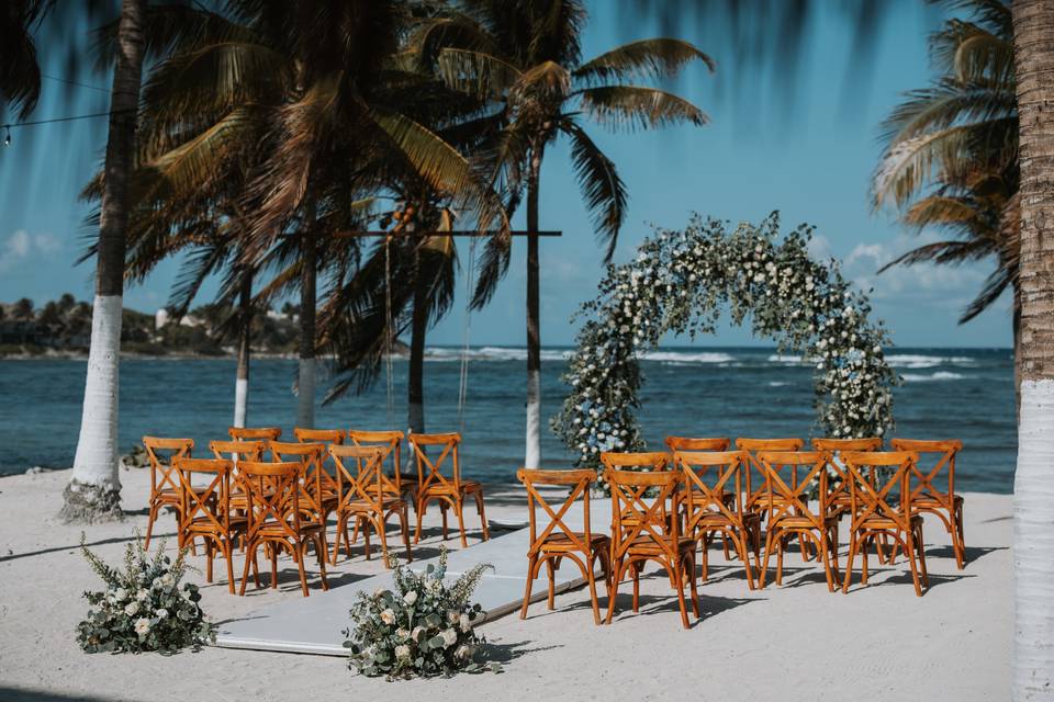 Ceremony aerea wedding on the