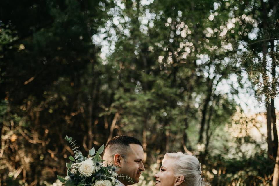 Under a canopy of trees