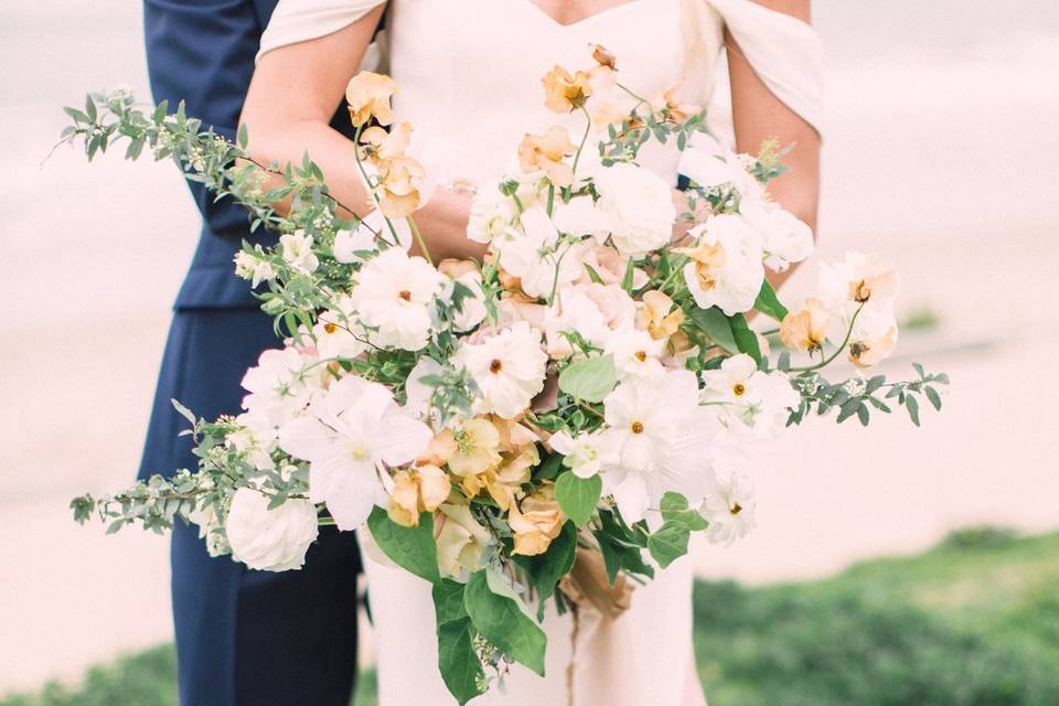 Couple and the bouquet