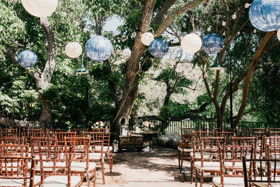 Ceremony site on the deck