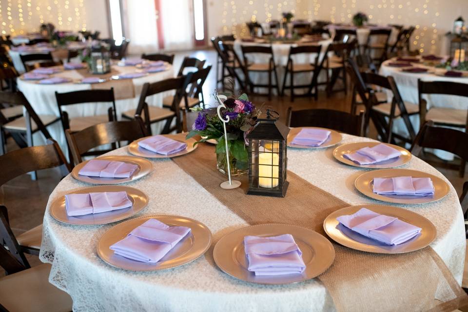 Rustic lantern centerpiece