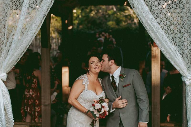 A covered outdoor ceremony