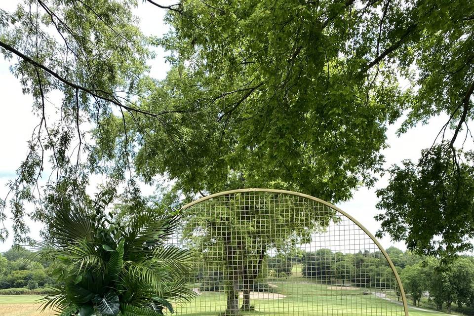 Tropical ceremony backdrop