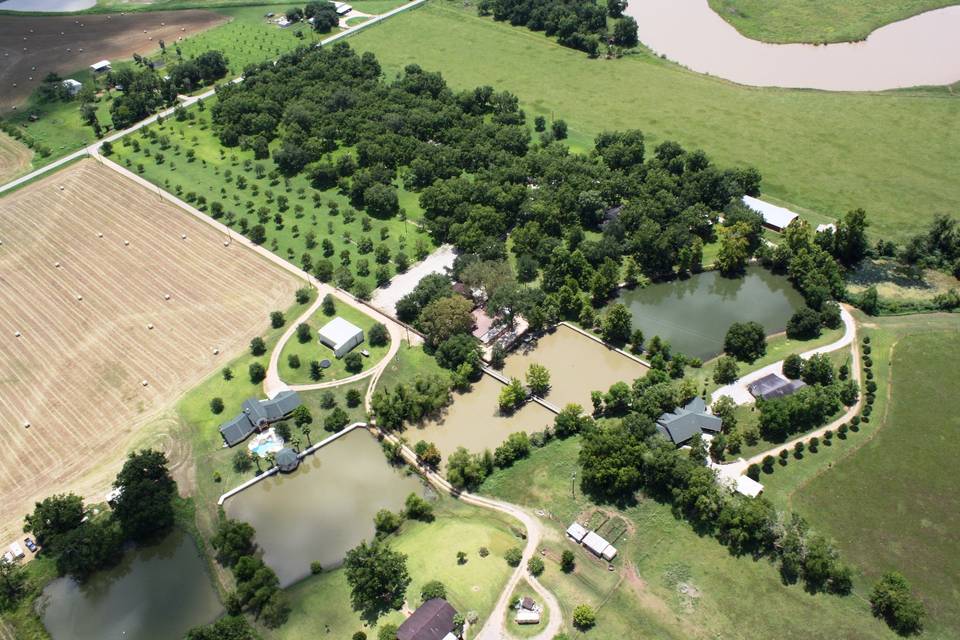 An aerial view of The Orchard at Caney Creek in Wharton, Texas.