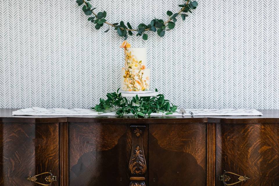 Credenza used for cake