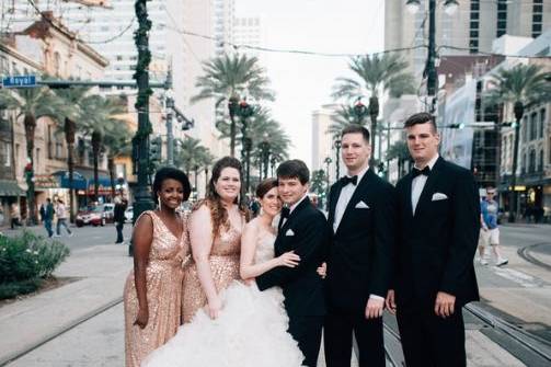 The bridal attendants