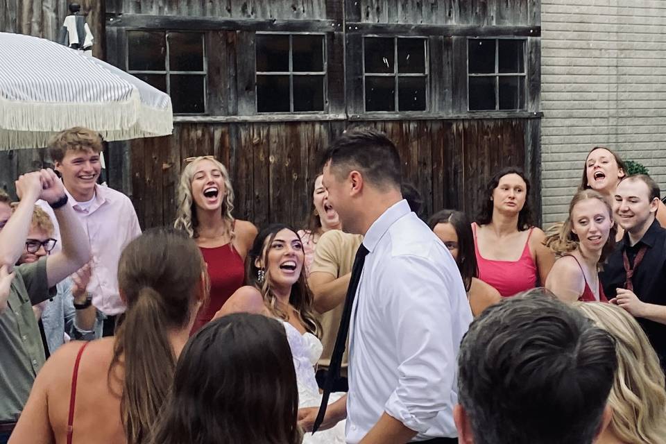 Bride Having a Blast