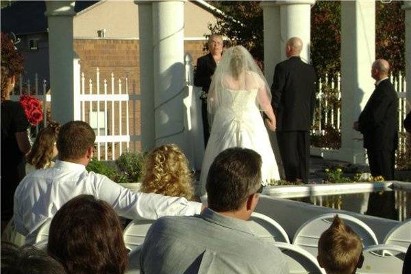 Wedding ceremony at The Whight House in Bountiful, UT