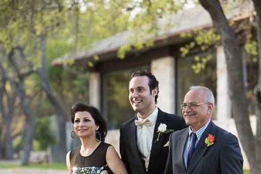 Groom and parents