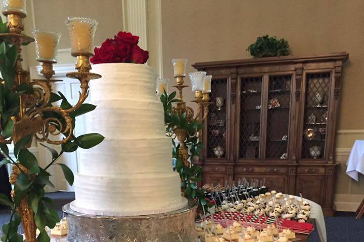 Mini desserts and brides cake