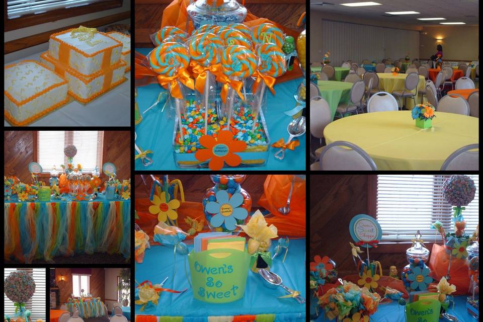 The arrival of a new baby is always special. Let us help with the theme. Rental linens, centerpieces, candy bar designs and more!!
