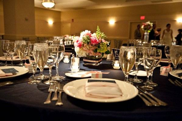 navy blue chocolate wedding favor