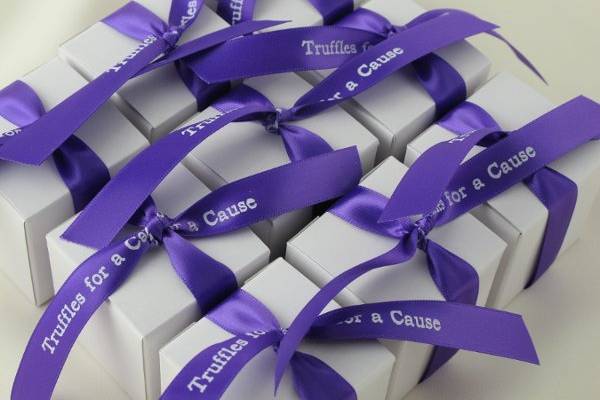 purple chocolate wedding favors