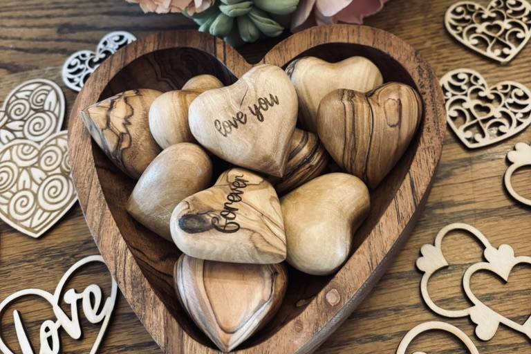 Olive Wood Hearts