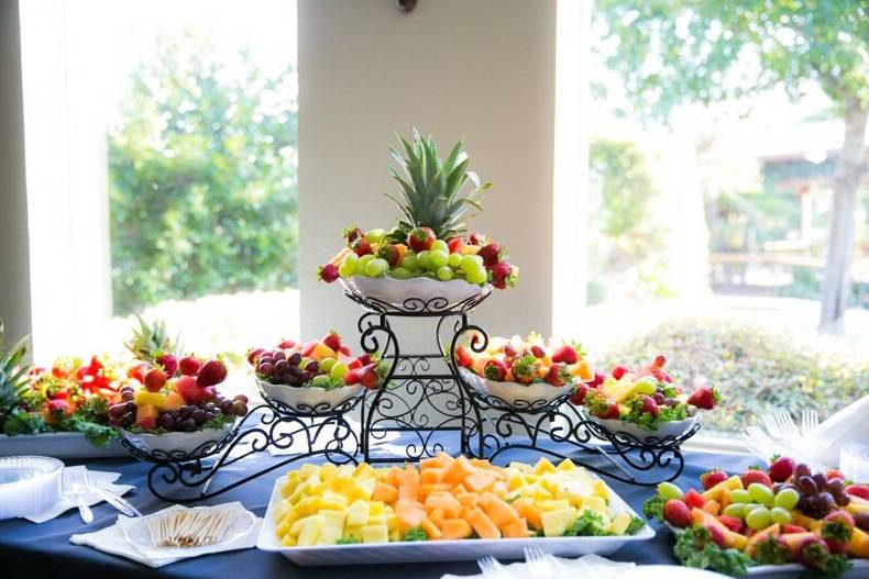 Assorted fruit display.