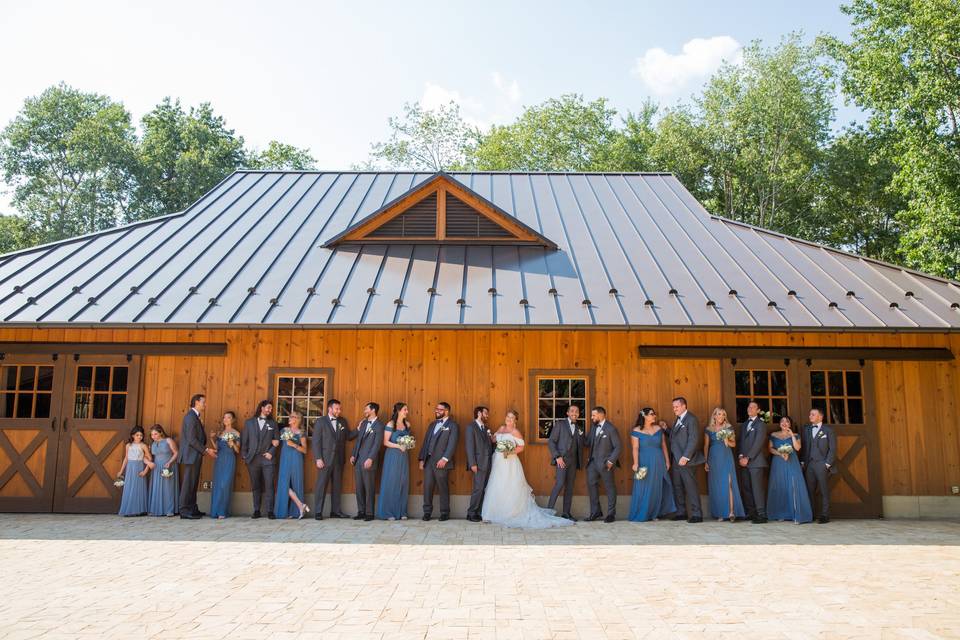 Barn bridal party