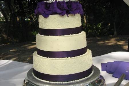 Violet and white cake